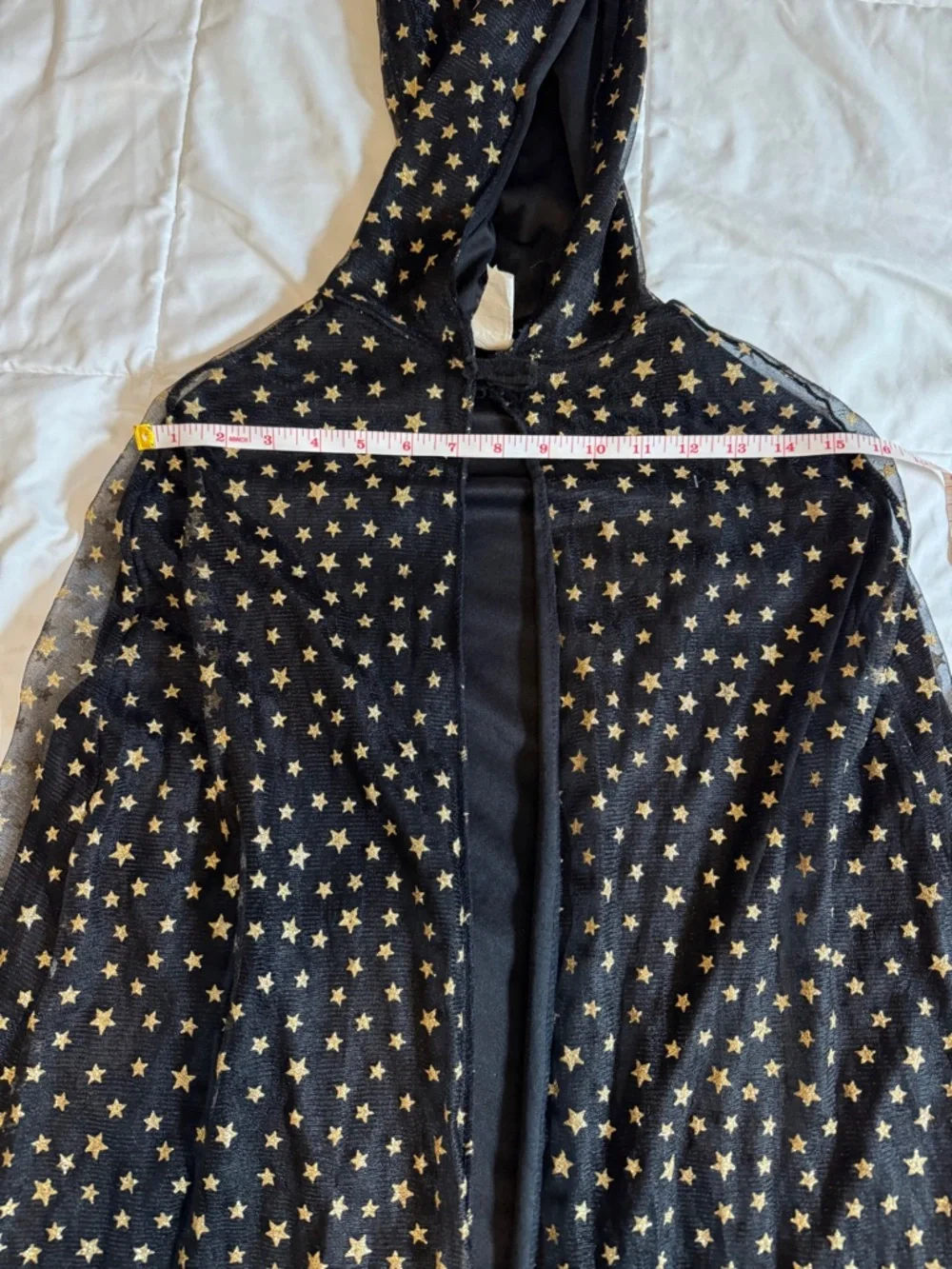 Target Kids Hooded Cape Size OSFM Black with Gold Star Print Celestial